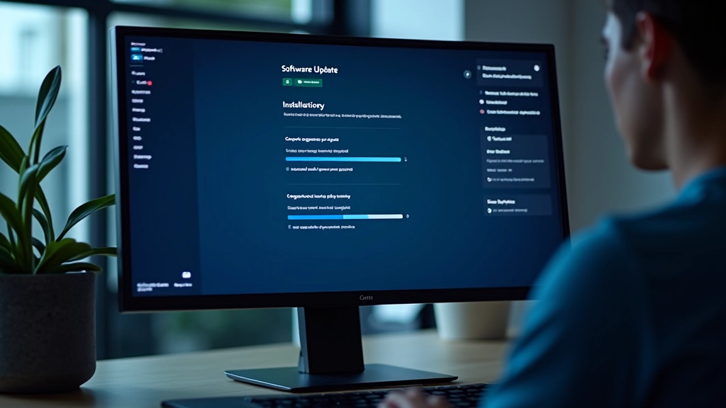 Bildschirm mit Update-Benachrichtigungen und Installationsprogress für mehrere Softwareanwendungen