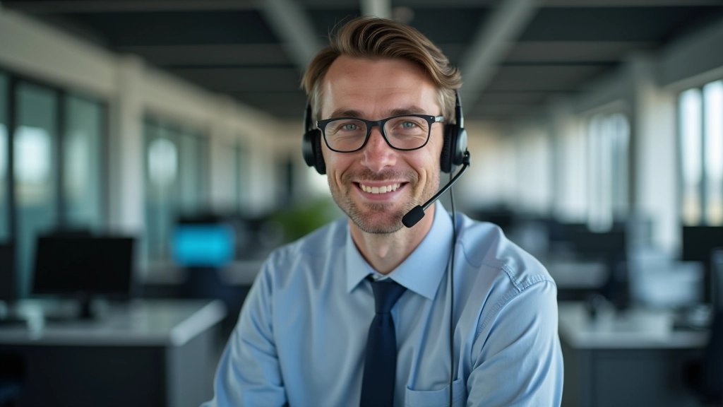 Zweiter Mitarbeiter bei der Arbeit am Computer