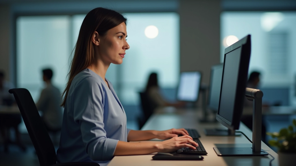 Person arbeitet am Computer, mit Sicherheits-Icon und Schloss-Symbol im Hintergrund